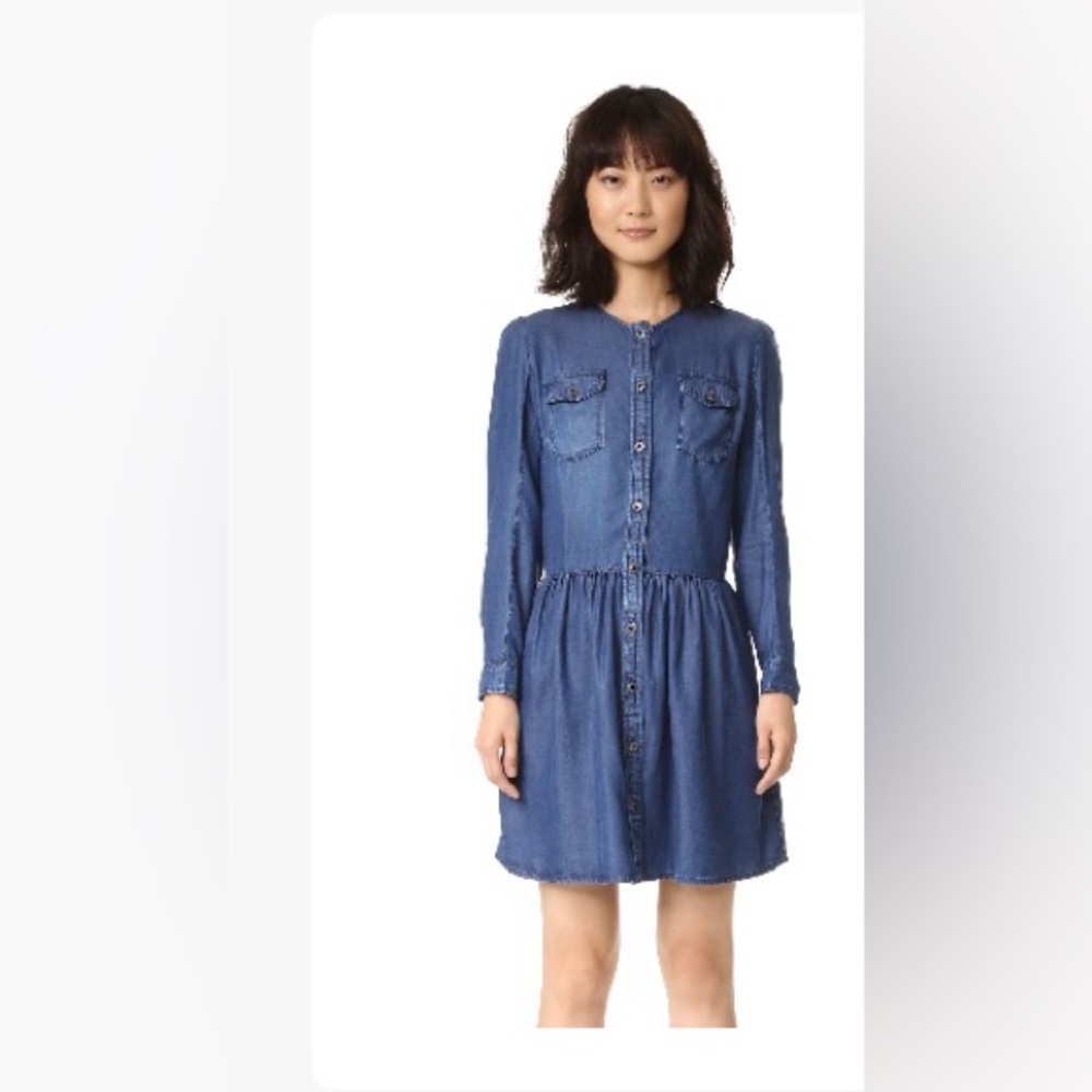 The Kooples Blue Chambray Midi Dress
